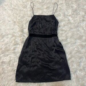 Zara Trafaluc Collection Small Satin Mini Black Dress
